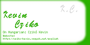 kevin cziko business card